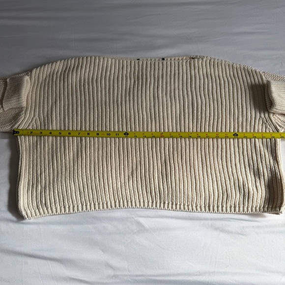 French Connection Millie Mozart 100% Cotton Boat Neck Knit Cream Sweater - Picture 16 of 16